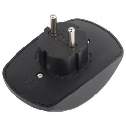 Разветвитель электрический SPx-2-B на 2 розетки без заземл. 10А черн. Эра Б0059720