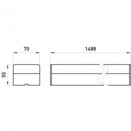 Светильник светодиодный SML-12-WB-40K-В60 60Вт 4000К 7100лм 70х1480х55мм подвесной линейный черн. Эра Б0061019