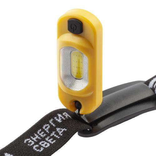 Фонарь аккумуляторный налобный светодиодный рабочий GA-801 мощный яркий 4 режима желт./черн. Эра Б0061089