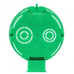 Коробка установочная 68х45мм для твердых стен с саморезами один стыковочный узел IP20 зел. KUTS1-68-45-green Эра Б0061164