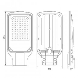 Светильник светодиодный SPP-504-0-50K-050 50Вт 5000К IP65 5000лм КСС Д DOB SMD 48мм уличный черн. Эра Б0062692