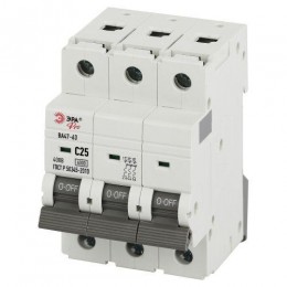 Выключатель автоматический 3п 25А C 6кА ВА47-63 PRO VA63-3P25C6 ЭРА Б0063170