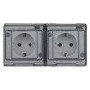 Розетка Эксперт 11-2504-01 2х2P+E гориз. IP55 шторки 16А-250В ОУ бел. Эра Б0063262
