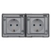Розетка Эксперт 11-2503-01 2х2P+E гориз. IP55 16А-250В ОУ бел. Эра Б0063264