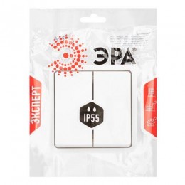Выключатель Эксперт 11-1524-01 двойн. IP55 10АХ-250В СУ бел. Эра Б0063271