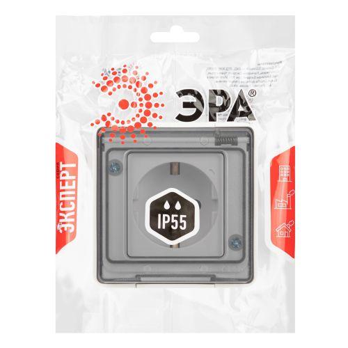Розетка Эксперт 11-2502-01 2P+E IP55 шторки 16А-250В ОУ бел. Эра Б0063280