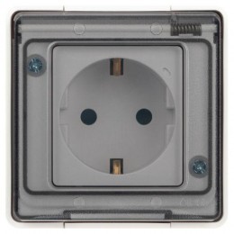 Розетка Эксперт 11-2502-01 2P+E IP55 шторки 16А-250В ОУ бел. Эра Б0063280