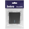 Выключатель 1-кл. СП Accent 6-102-05 10А IP20 250В с подсветкой AL/CU антрацит Intro Б0063475