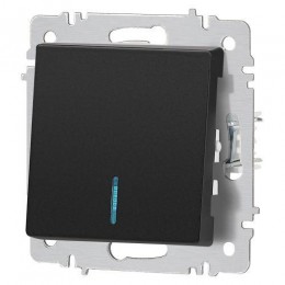 Выключатель 1-кл. СП Accent 6-102-05 10А IP20 250В с подсветкой AL/CU антрацит Intro Б0063475