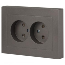 Розетка 2-м СП Accent 6-204-09 16А IP20 250В 2P AL/CU титан Intro Б0063433