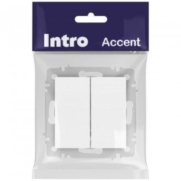 Выключатель 2-кл. СП Accent 6-104-01М 10А IP20 250В AL/CU бел. матов. Intro Б0063456