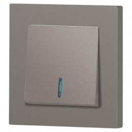 Выключатель 1-кл. СП Accent 6-102-09 10А IP20 250В с подсветкой AL/CU титан Intro Б0063460