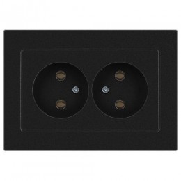 Розетка 2-м СП Accent 6-204-05 16А IP20 250В 2P AL/CU антрацит Intro Б0063465