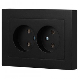 Розетка 2-м СП Accent 6-204-05 16А IP20 250В 2P AL/CU антрацит Intro Б0063465