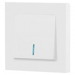 Выключатель 1-кл. СП Accent 6-102-01М 10А IP20 250В с подсветкой AL/CU бел. матов. Intro Б0063466