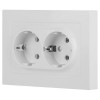Розетка 2-м СП Accent 6-205-01М 16А IP20 250В 2P+E Schuko AL/CU бел. матов. Intro Б0063487