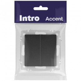 Выключатель 2-кл. СП Accent 6-104-05 10А IP20 250В AL/CU антрацит Intro Б0063488
