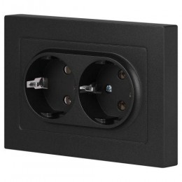 Розетка 2-м СП Accent 6-205-05 16А IP20 250В 2P+E Schuko AL/CU антрацит Intro Б0063494