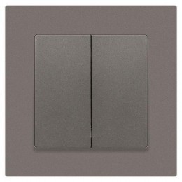 Выключатель 2-кл. СП Accent 6-104-09 10А IP20 250В AL/CU титан Intro Б0063499