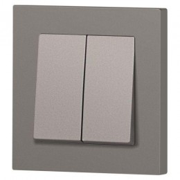 Выключатель 2-кл. СП Accent 6-104-09 10А IP20 250В AL/CU титан Intro Б0063499