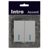 Выключатель 2-кл. СП Accent 6-105-01 10А IP20 250В с подсветкой AL/CU бел. Intro Б0063505