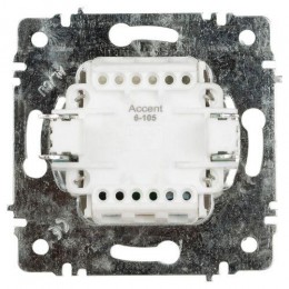 Выключатель 2-кл. СП Accent 6-105-01 10А IP20 250В с подсветкой AL/CU бел. Intro Б0063505