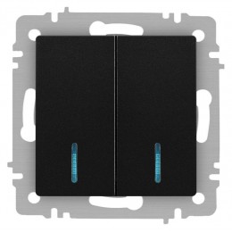 Выключатель 2-кл. СП Accent 6-105-05 10А IP20 250В с подсветкой AL/CU антрацит Intro Б0063516