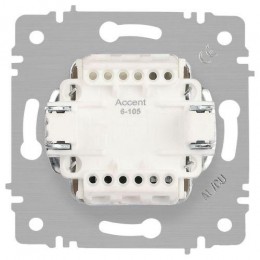 Выключатель 2-кл. СП Accent 6-105-09 10А IP20 250В с подсветкой AL/CU титан Intro Б0063525