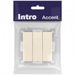 Выключатель 3-кл. СП Accent 6-106-02 10А IP20 250В AL/CU сл.кость Intro Б0063534