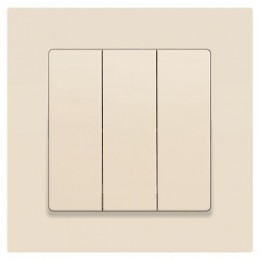 Выключатель 3-кл. СП Accent 6-106-02 10А IP20 250В AL/CU сл.кость Intro Б0063534