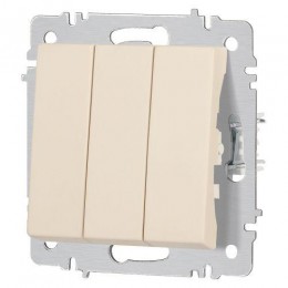 Выключатель 3-кл. СП Accent 6-106-02 10А IP20 250В AL/CU сл.кость Intro Б0063534