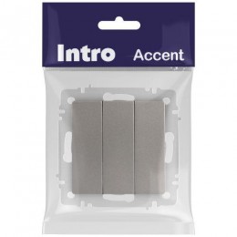 Выключатель 3-кл. СП Accent 6-106-09 10А IP20 250В AL/CU титан Intro Б0063549