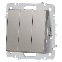 Выключатель 3-кл. СП Accent 6-106-09 10А IP20 250В AL/CU титан Intro Б0063549