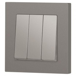 Выключатель 3-кл. СП Accent 6-106-09 10А IP20 250В AL/CU титан Intro Б0063549