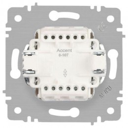 Переключатель 2-кл. СП Accent 6-107-01М 10А IP20 250В AL/CU бел. матов. Intro Б0063556