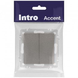 Переключатель 2-кл. СП Accent 6-107-09 10А IP20 250В AL/CU титан Intro Б0063572