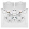 Розетка 2-м СП Accent 6-210-01 16А IP44 250В 2P+E Schuko с крышками защ. шторки AL/CU бел. Intro Б0063577