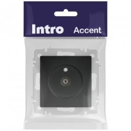 Розетка телевизионная одиночная TV СП Accent 6-301-05 IP20 антрацит Intro