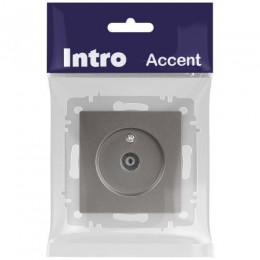 Розетка телевизионная одиночная TV СП Accent 6-301-09 IP20 титан Intro Б0063618