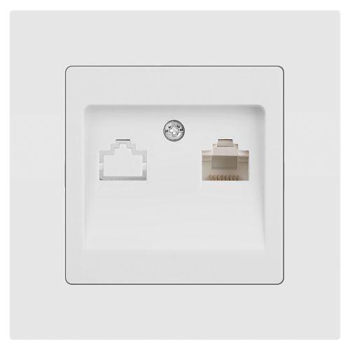 Розетка компьютерная 1-м СП Accent 6-303-01М RJ45 IP20 бел. матов. Intro Б0063625