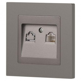 Розетка компьютерная 1-м СП Accent 6-303-09 RJ45 IP20 титан Intro Б0063642