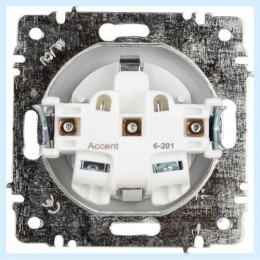 Розетка 1-м СП Accent 6-201-01 16А IP20 250В 2Р AL/CU бел. Intro Б0063653