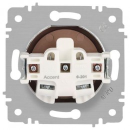Розетка 1-м СП Accent 6-201-05 16А IP20 250В 2P антрацит Intro Б0063665