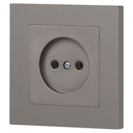 Розетка 1-м СП Accent 6-201-09 16А IP20 250В 2P титан Intro Б0063673