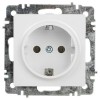 Розетка 1-м СП Accent 6-202-01 16А IP20 250В 2P+E Schuko AL/CU бел. Intro Б0063678