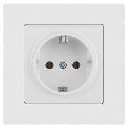 Розетка 1-м СП Accent 6-202-01М 16А IP20 250В 2P+E Schuko бел. матов. Intro Б0063681