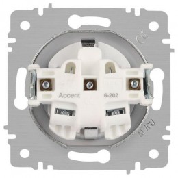 Розетка 1-м СП Accent 6-202-01М 16А IP20 250В 2P+E Schuko бел. матов. Intro Б0063681