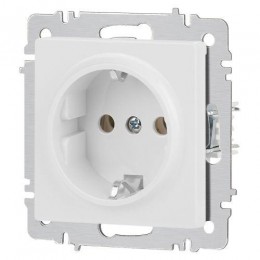 Розетка 1-м СП Accent 6-202-01М 16А IP20 250В 2P+E Schuko бел. матов. Intro Б0063681