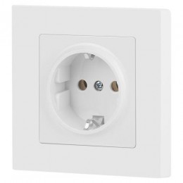 Розетка 1-м СП Accent 6-202-01М 16А IP20 250В 2P+E Schuko бел. матов. Intro Б0063681