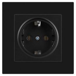 Розетка 1-м СП Accent 6-202-05 16А IP20 250В 2P+E Schuko антрацит Intro Б0063693